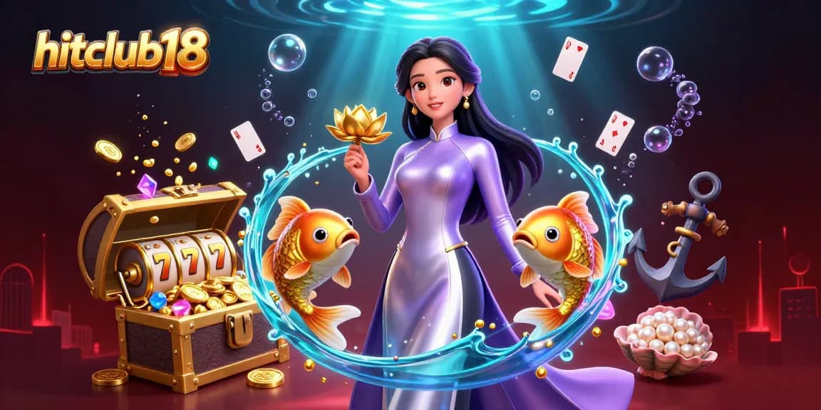 Engage with hitclub18's vibrant casino gaming motif featuring a dynamic scene of luck and excitement.