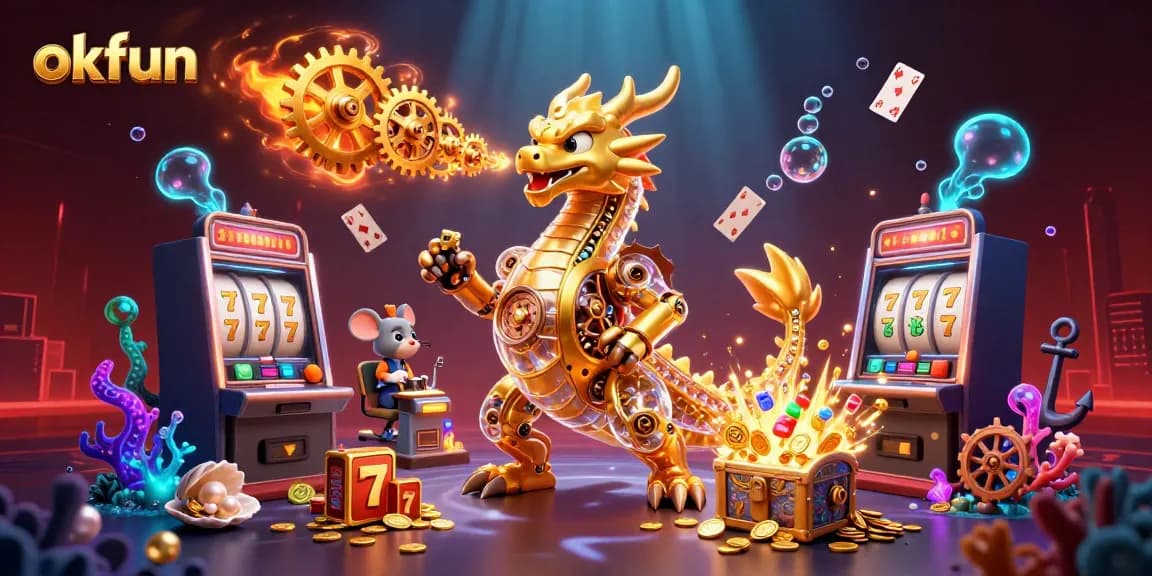 Engage with the golden dragon and casino adventure at okfun, featuring explosive treasures and spinning reels.