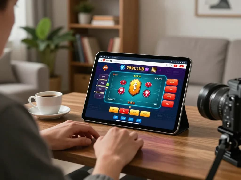 Engaging player enjoying dynamic poker gameplay on the 789CLUB app in a cozy living room.