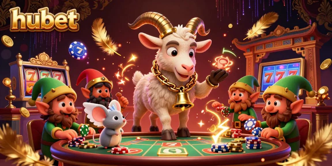 Experience thrilling gameplay at hubet's online casino with Krampus goat managing the action.