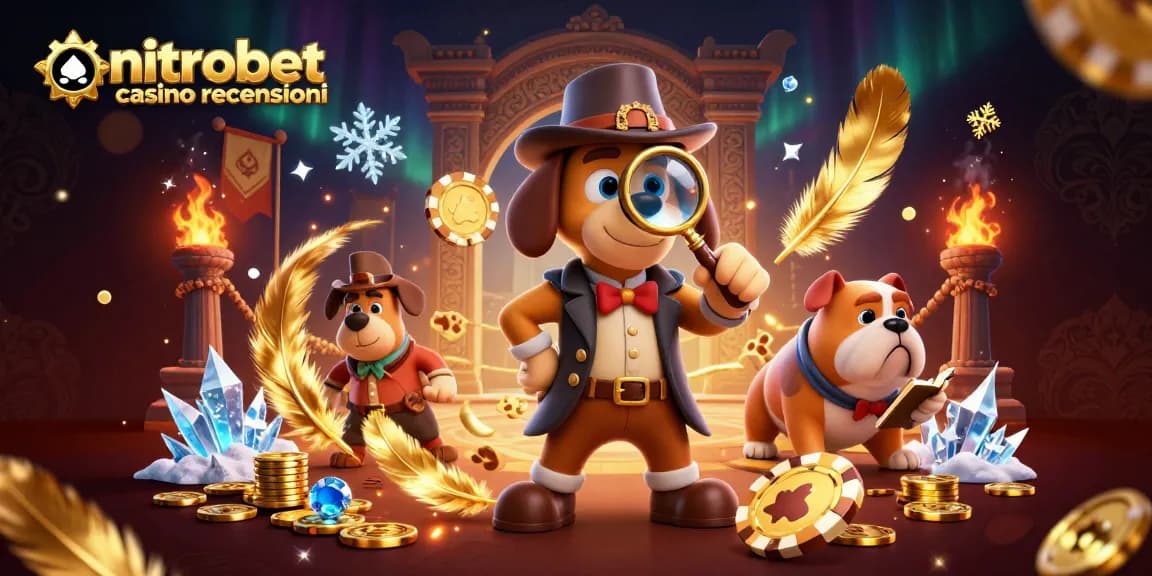 Scopri le recensioni di NitroBet Casino mentre una coppia di detective esplora indizi ricchi di dettagli.
