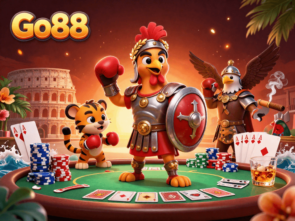 Engage with Go88's thrilling gameplay and vibrant atmosphere in this lively casino scene.