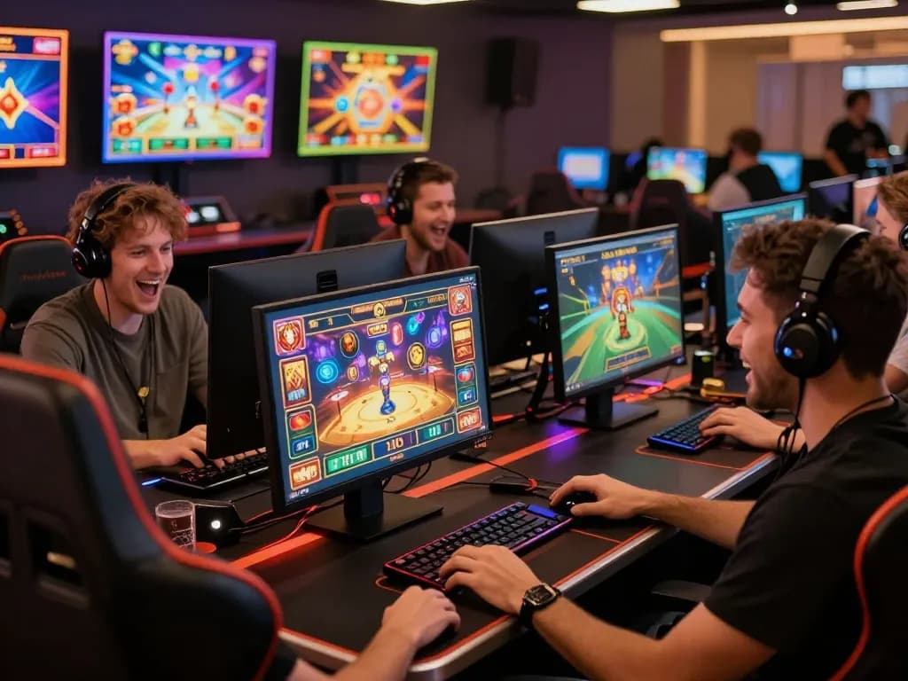 Engaging online gaming experience at https://bomwin.jp.net/ with players enjoying interactive casino games in a vibrant setting.