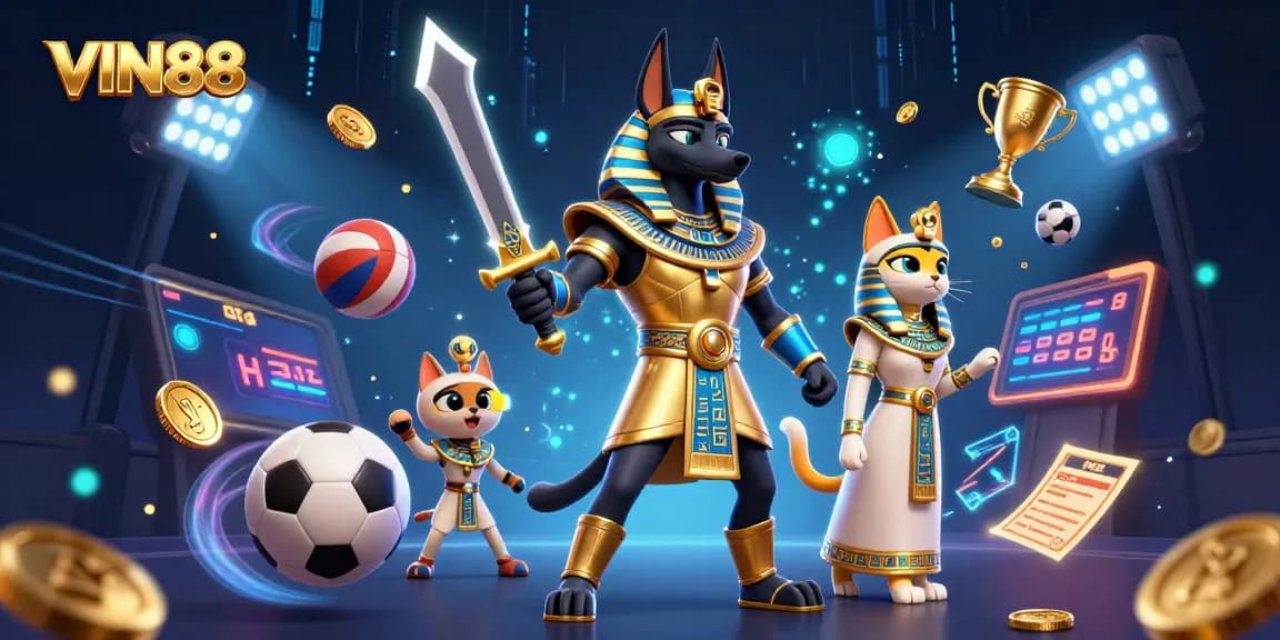 Win big with VIN88 in this ultra-detailed 3D casino illustration featuring ancient warriors.