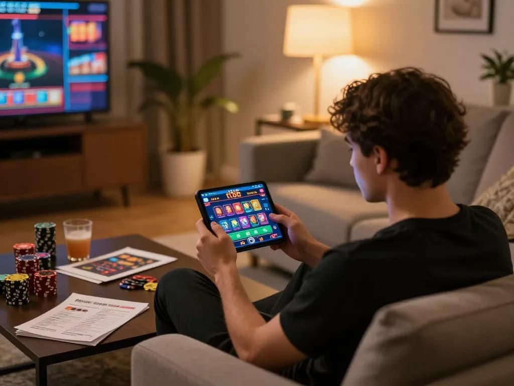 Engaged player explores nhà cái tt88 app on mobile, highlighting exciting online gaming experience.