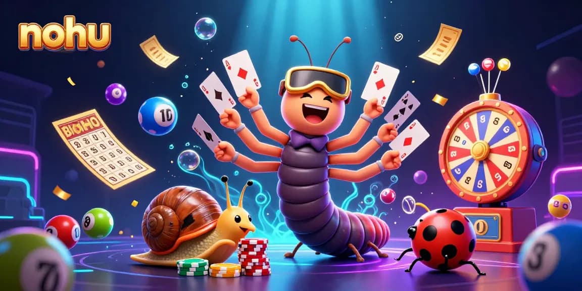 Experience the excitement of nohu with a vibrant 3D casino scene featuring unique characters and dynamic game elements.