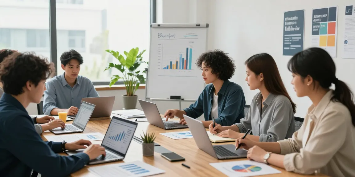 Collaborative small business accounting for small business scene in a modern office