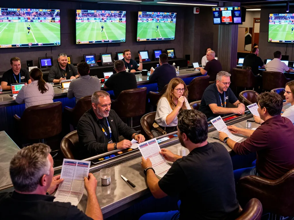 Engage in thrilling live sports betting at VIC88 with multiple screens showing exciting events