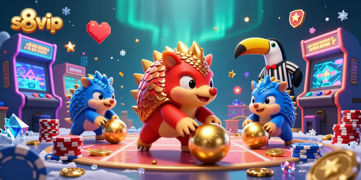 Engage in thrilling gameplay with s8 vip featuring rival pangolins in a vibrant casino scene.