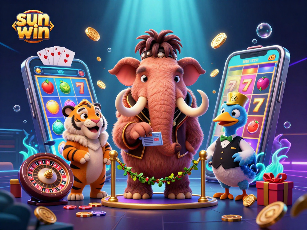 Experience the excitement at sun win casino with vibrant 3D characters and dynamic slot game action.
