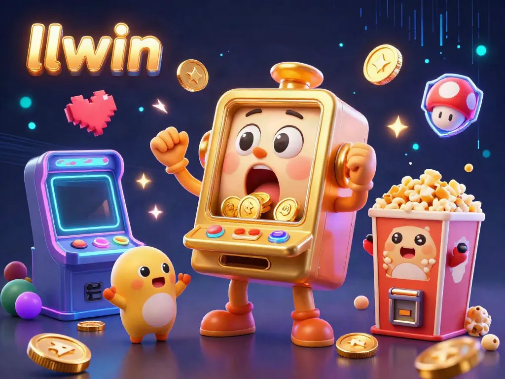 Experience excitement with the llwin golden slot machine hitting a jackpot amid vibrant gaming elements.