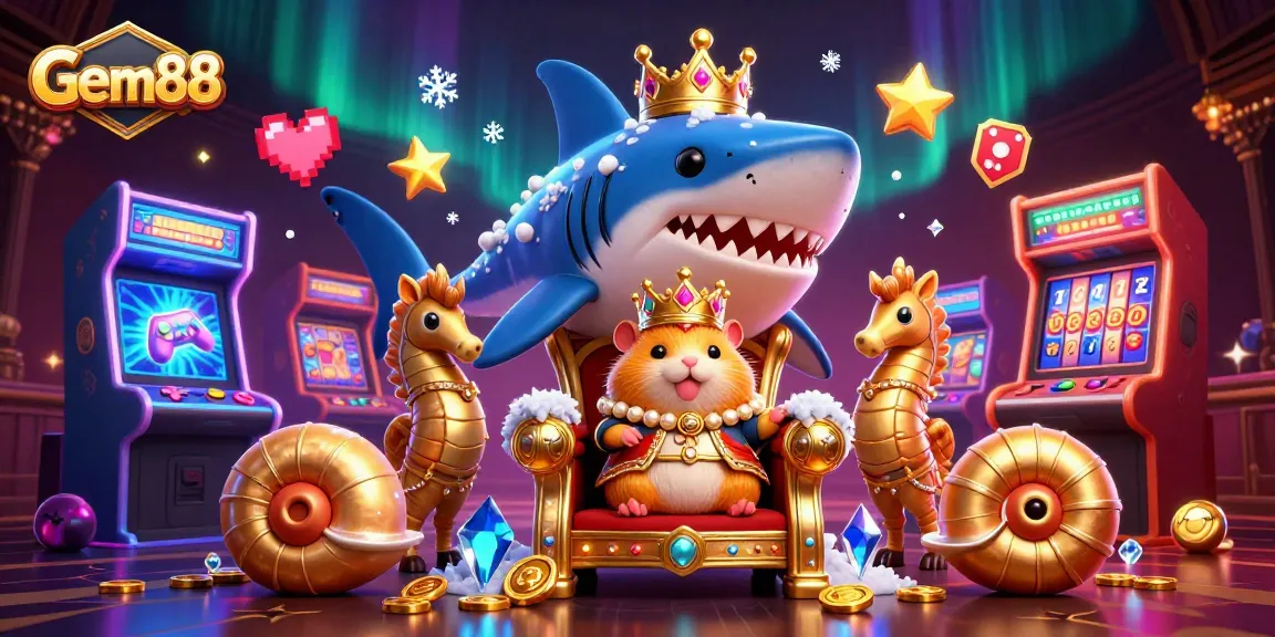 Engage with Gem88's vibrant casino adventure featuring a golden hamster king and dynamic game elements.