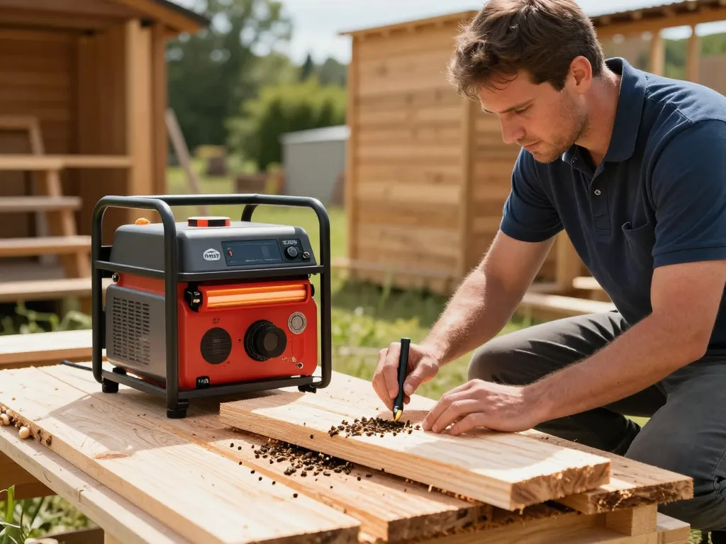 Eliminazione del coleottero del legno utilizzando tecnologia moderna di trattamento termico in un contesto professionale di controllo dei parassiti focalizzato sull'efficienza.