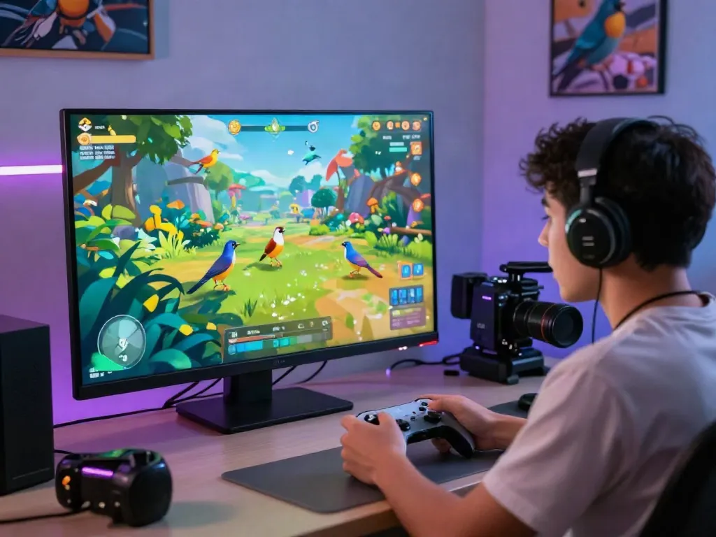Player engaging with rokok88's virtual bird-catching game on a colorful gaming interface.