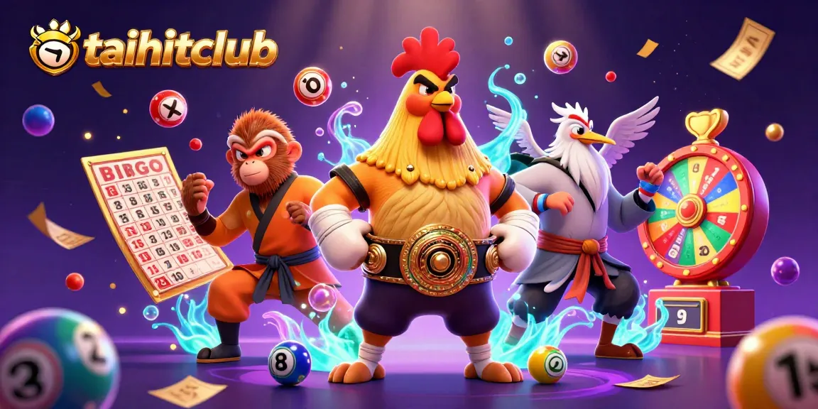 Engage with taihitclub through lively 3D art featuring vibrant gambling elements and excitement.