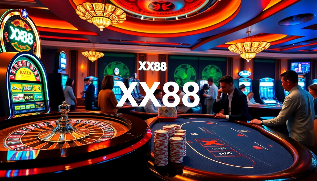 Players enjoying the thrill of XX88 gaming at an elegant online casino.