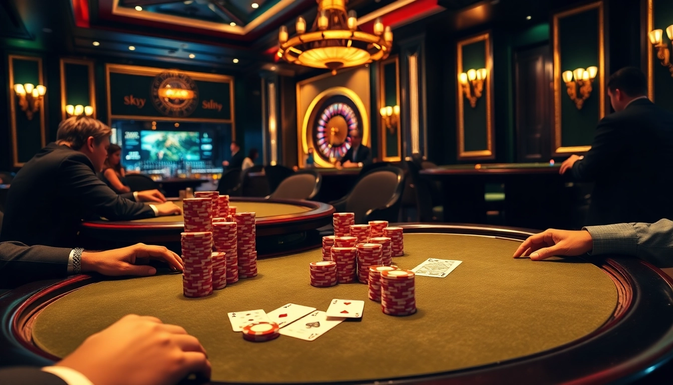 Experience high-stakes poker action at sky88 with elegant tables and dynamic gameplay.