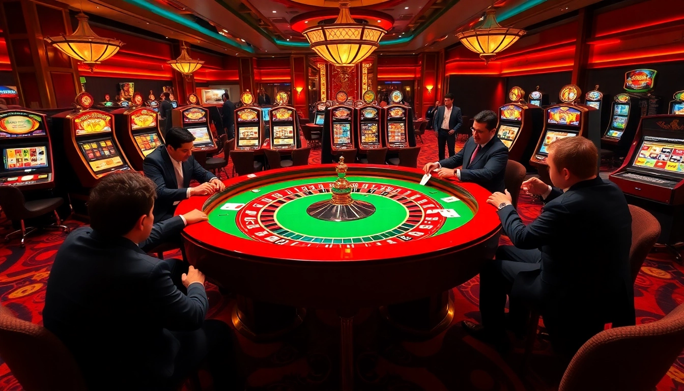 Experience thrilling gaming at bu88 casino with vibrant roulette and poker elements.