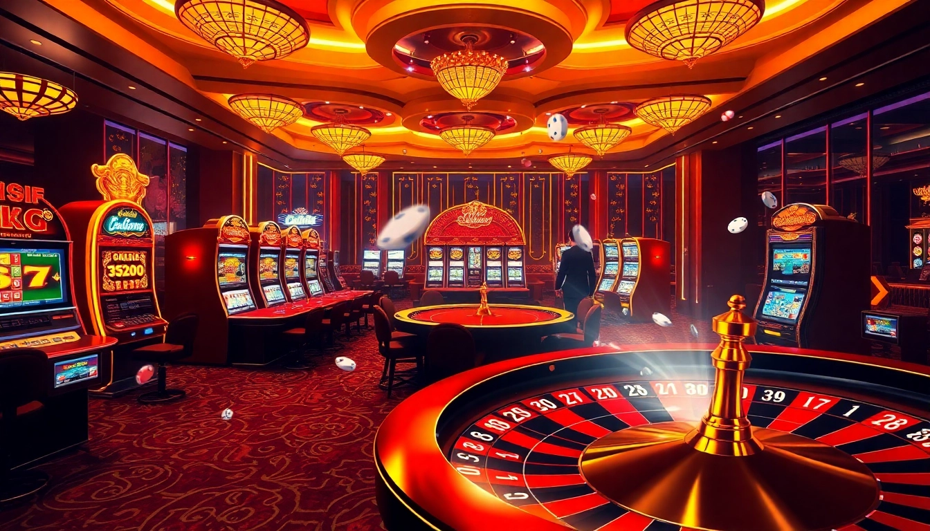 Experience thrilling gaming at https://hitclub.im/ with stunning casino visuals featuring vibrant poker tables and slot machines.