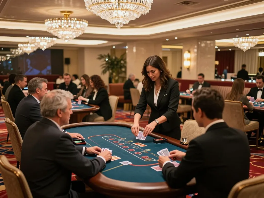 Players enjoying blackjack action at sky88 casino with vibrant atmosphere and professional dealers.