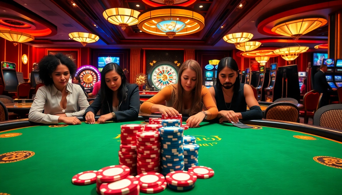 Engage in thrilling poker at fb88 casino with vibrant chips and luxurious tables.