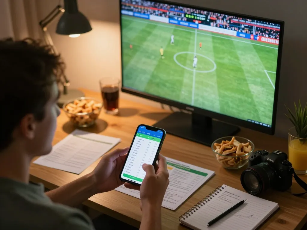 Socolive user engaging in live soccer betting from home, showcasing excitement and strategy.