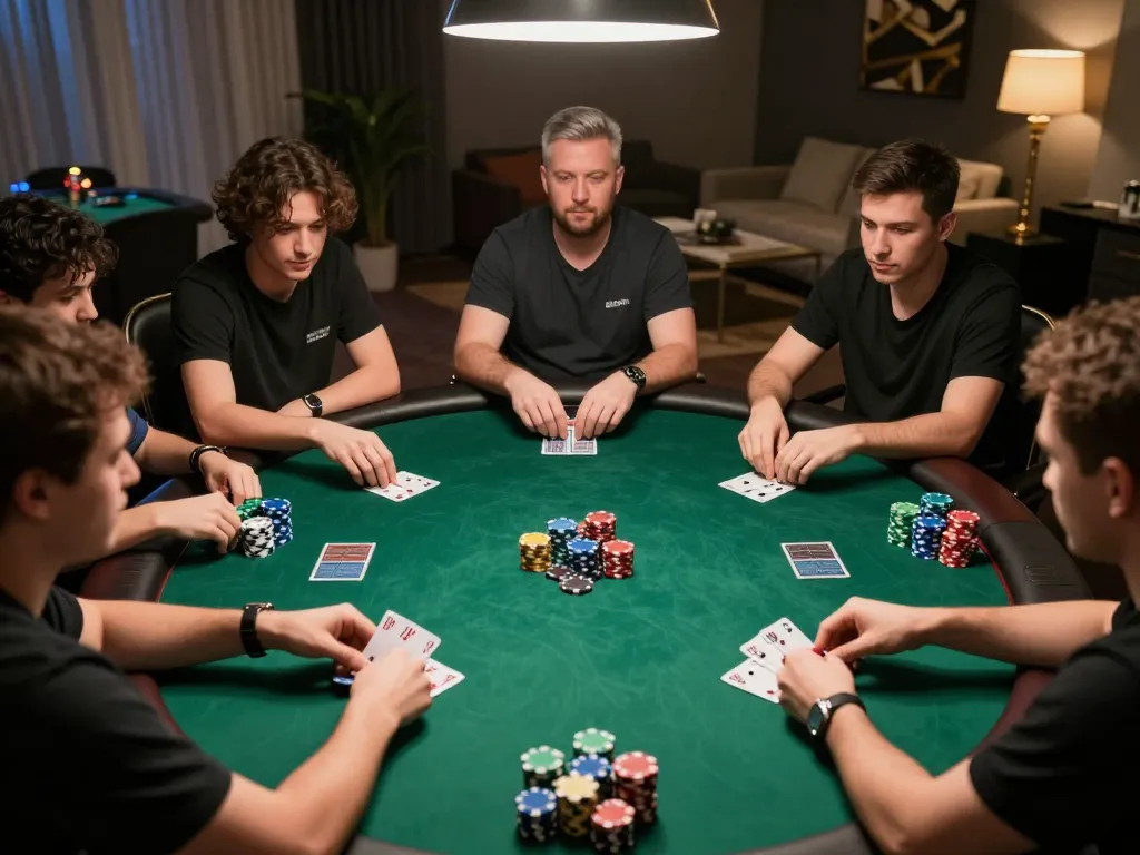 TA88 players engaging in an exciting poker game, showcasing competitive strategies and dynamic gameplay atmosphere