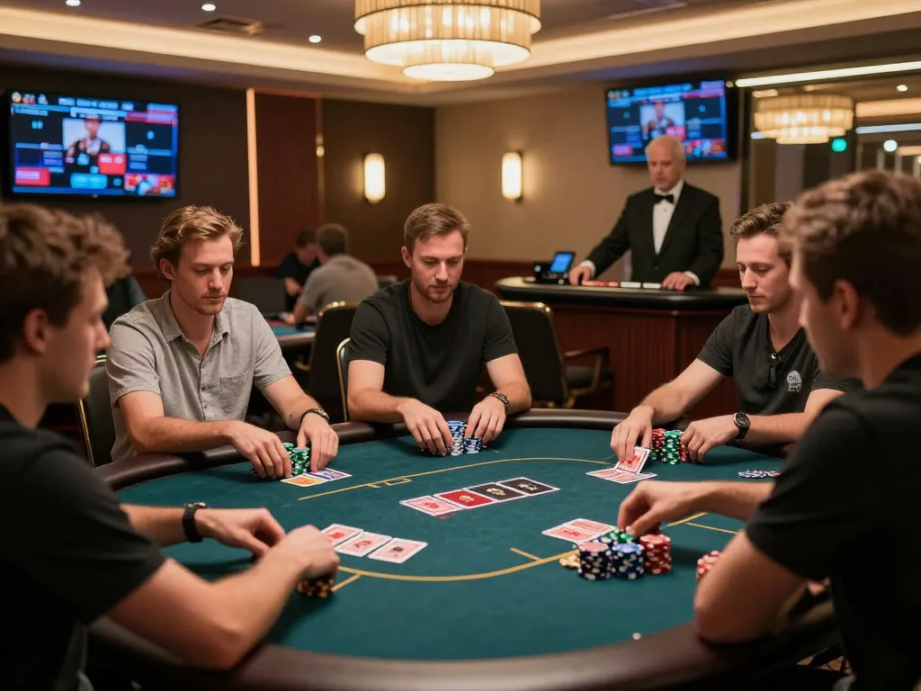 Players engaging in a high-stakes poker game on F168, showcasing strategic gameplay and vibrant atmosphere
