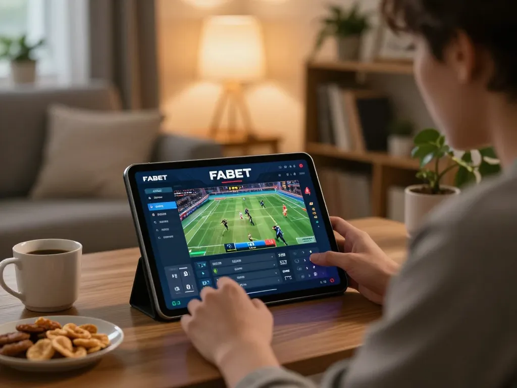 Engaging in FABET online sports betting while analyzing gameplay strategies at home.