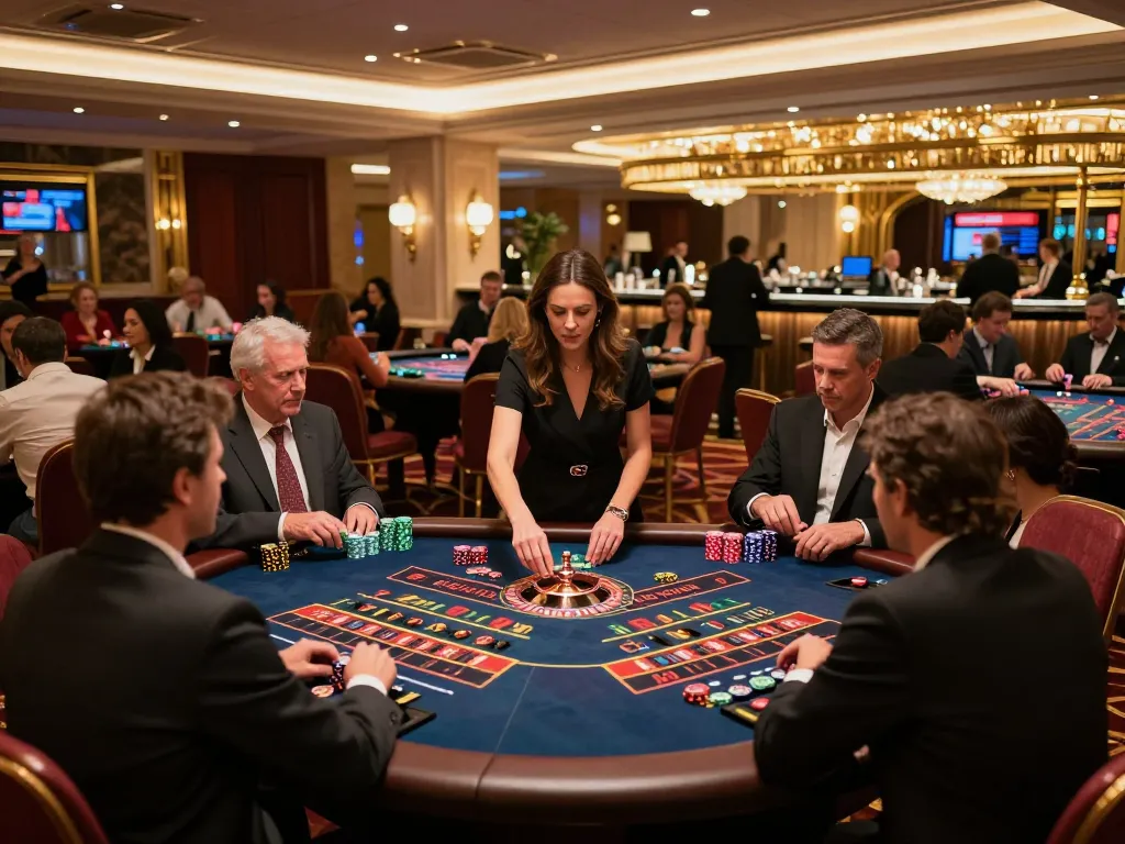 Impactxoft highlights dynamic casino atmosphere with players at roulette table enjoying thrilling gameplay.