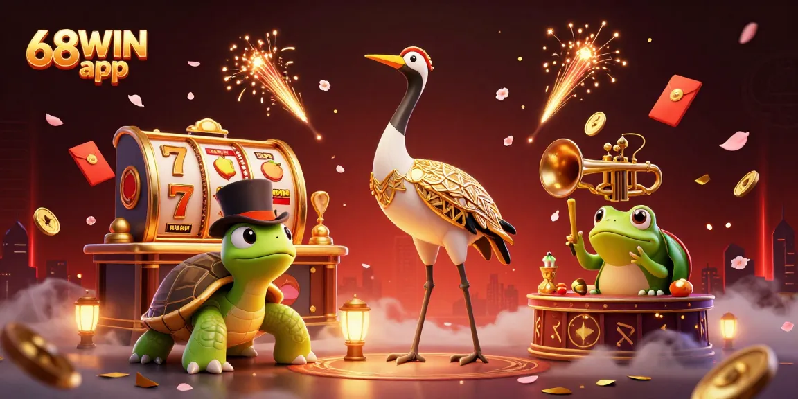 Enjoy the thrill of winning with the 68WIN app, featuring vibrant characters and dynamic slots.