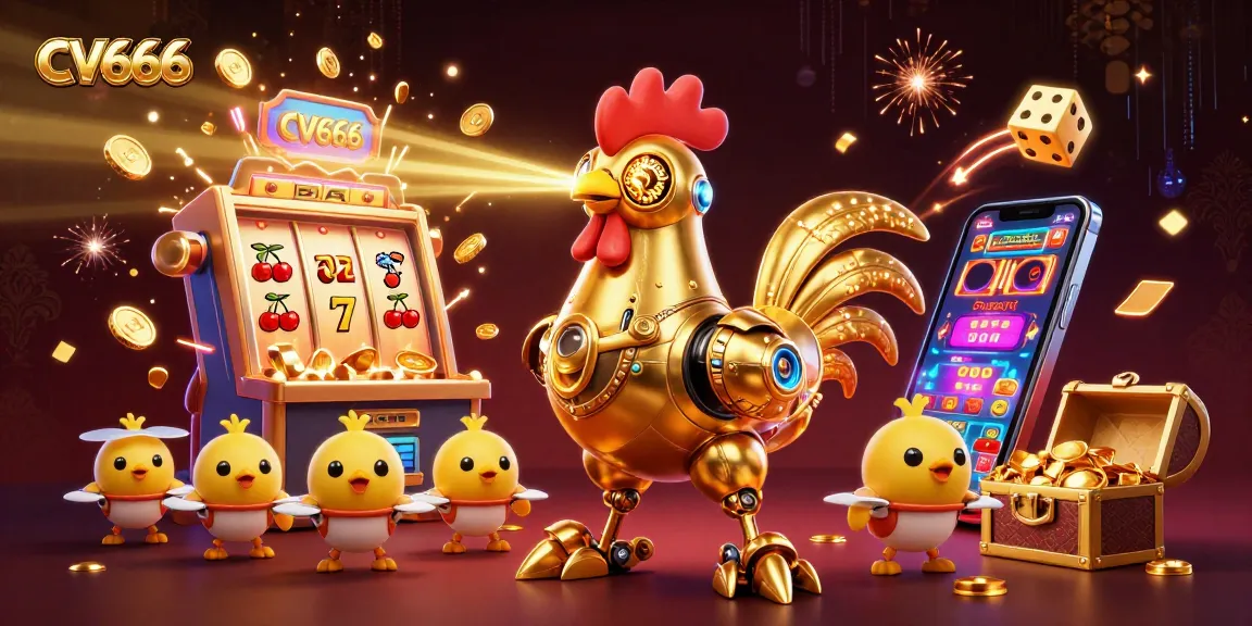 Join CV666 for thrilling jackpots and vibrant casino games with our golden rooster mascot.