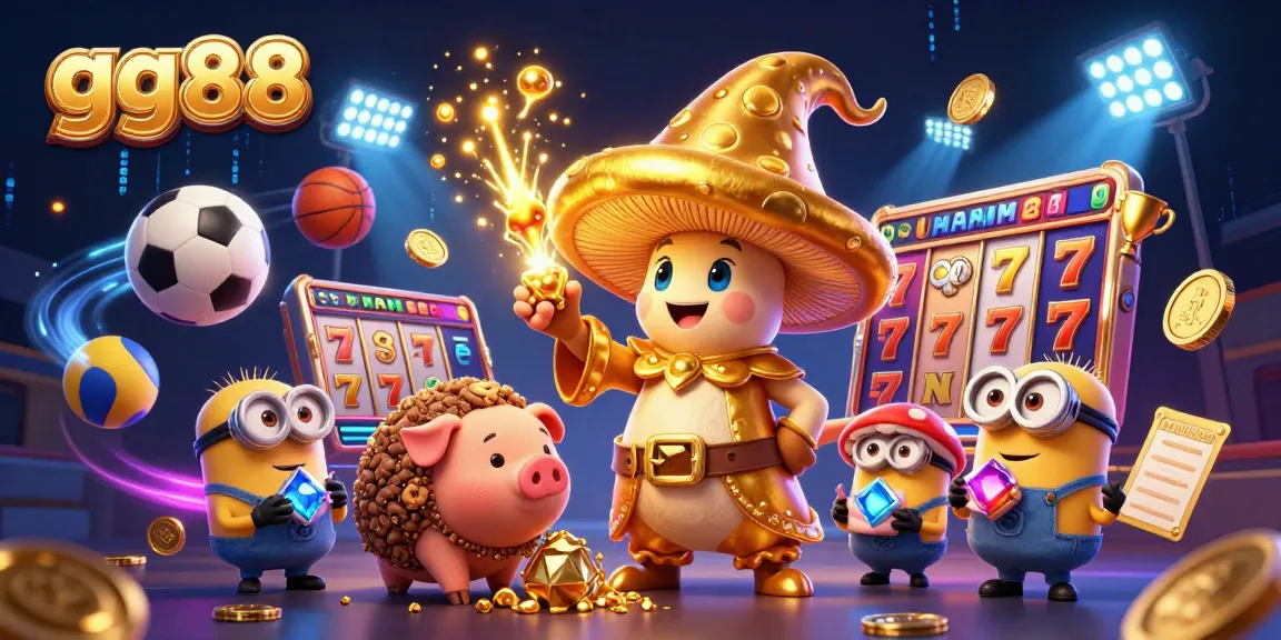 Engage with gg88's vibrant slots and treasure-filled gaming experience through a magical scene.