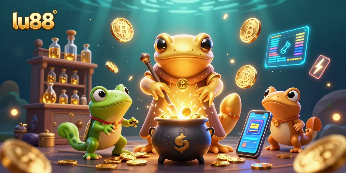 Players win with excitement at LU88's vibrant online casino environment filled with gold and digital assets.