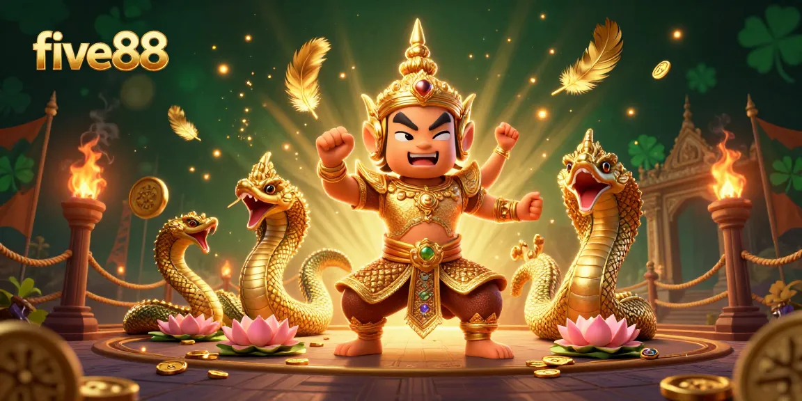Engage in thrilling casino gaming with five88's vibrant 3D illustration featuring legendary guardians and exciting betting elements.