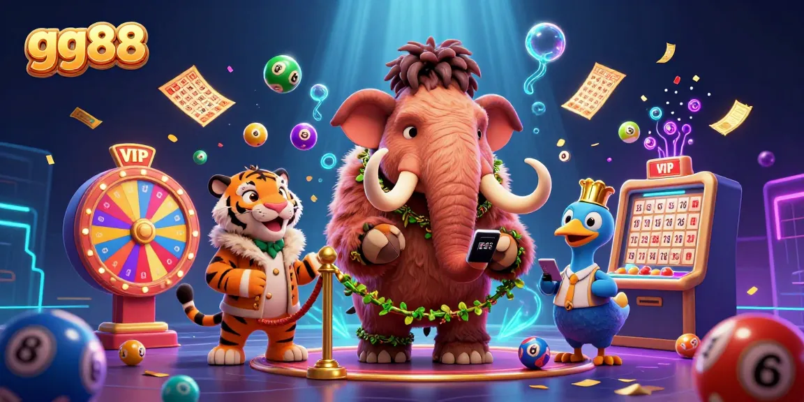 Experience dynamic excitement at gg88 with vibrant illustrations of casino characters and lively game elements.