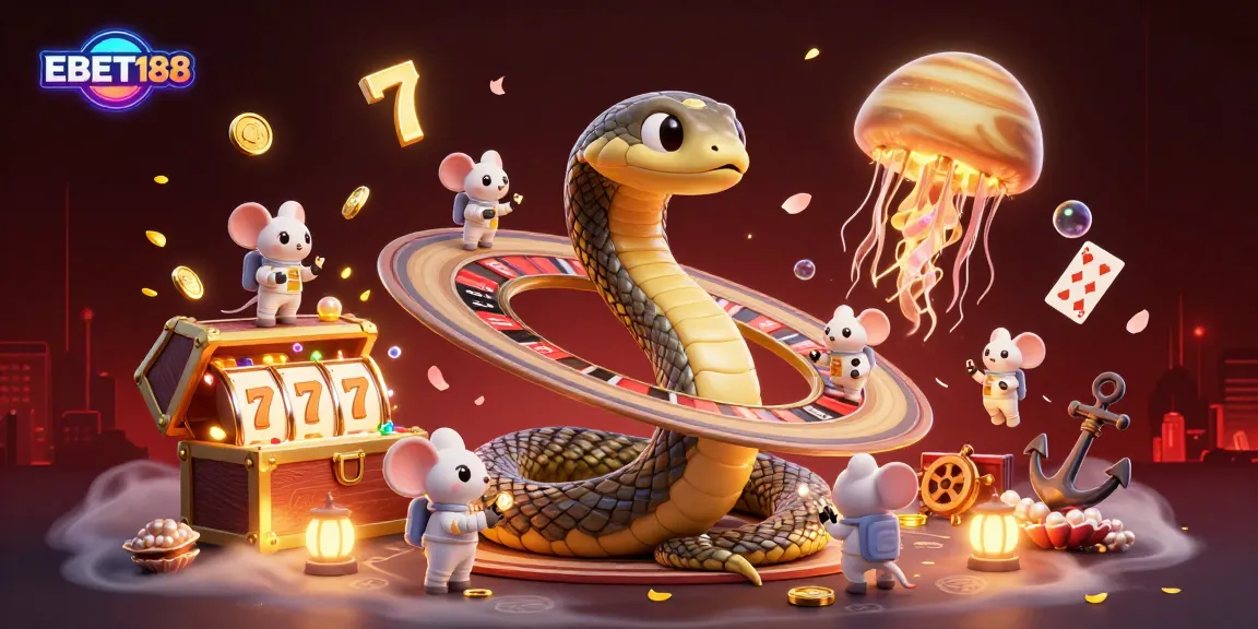 Experience thrilling bets in the EBET188 universe with cartoon characters and jackpot elements!