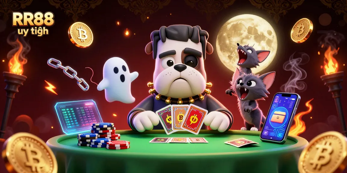Experience thrilling gambling with RR88 uy tín at a vibrant animated casino scene.