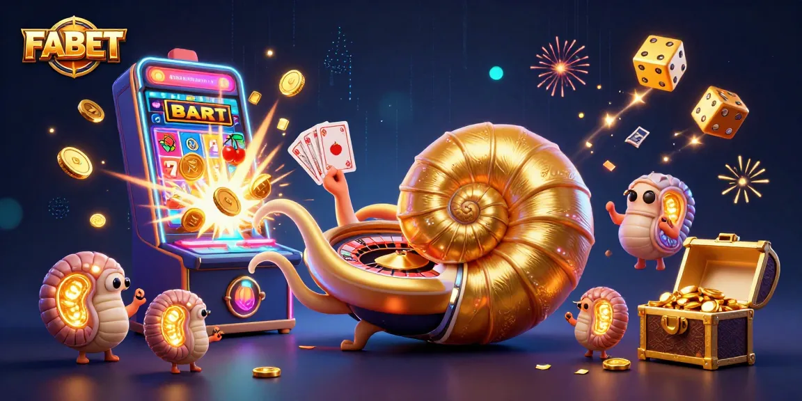 FABET offers thrilling gaming experiences with a vibrant scene of a giant nautilus and slot machine.